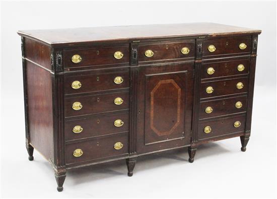 A George III mahogany and rosewood banded gentlemans dressing chest, W.4ft 8in.